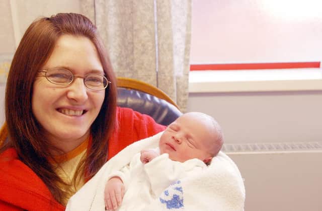 Mum gives birth to a gorgeous baby in 2005.