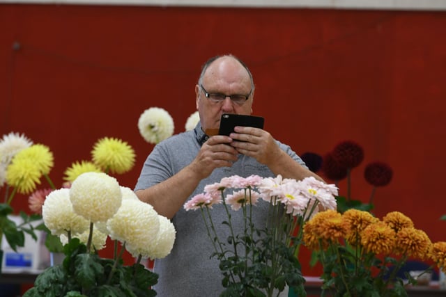 Show organiser Phil Orley keeping a record of some of the flowers at the Hartlepool Horticultural Show at the Mill House Leisure Centre, on Satrurday.