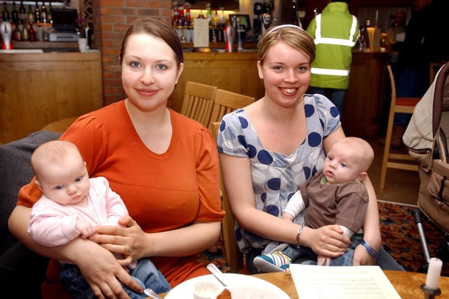 Mum and child enjoy a hearty meal at the Golden Lion in 2007.