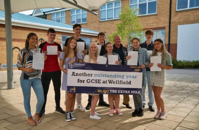 Students at Wellfield School in Wingate celebrate their GCSE results on Thursday, August 12.
