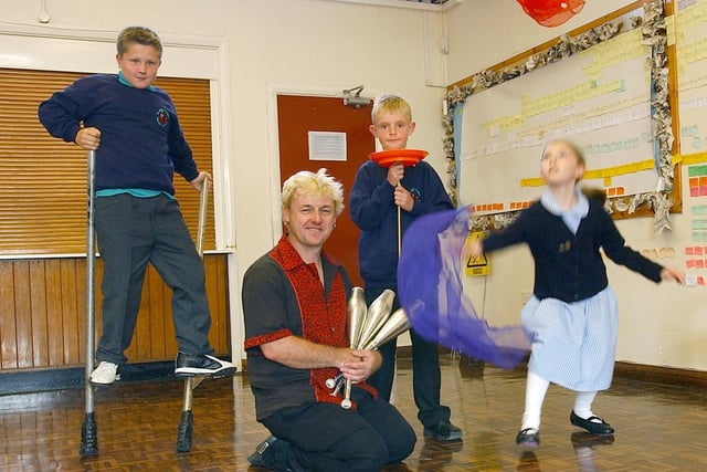 Pupils are given circus training.