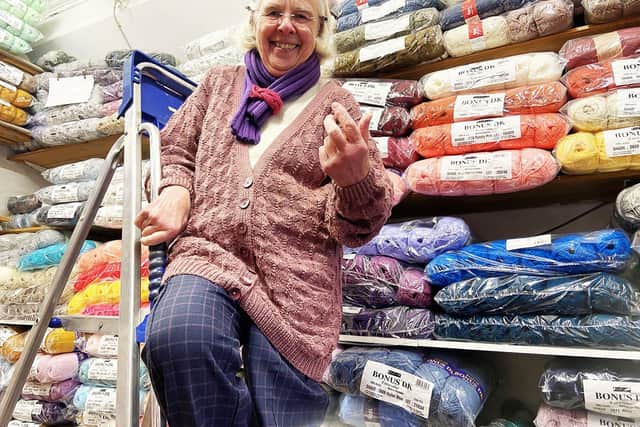 Vivienne Chandler inside of her Park Road wool shop./Photo: Frank Reid