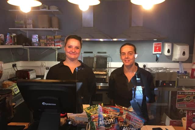 Gemma Shires and Angela Arnold behind the counter at LilyAnne's cafe.