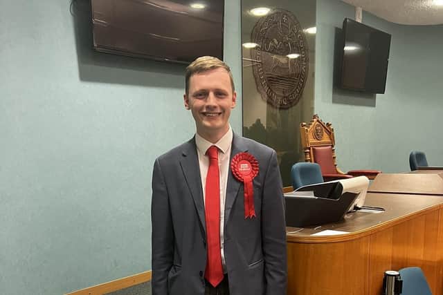 Cameron Sharp pictured after his 2022 by-election victory.