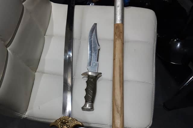 Weapons recovered from a Hartlepool house following a police raid.