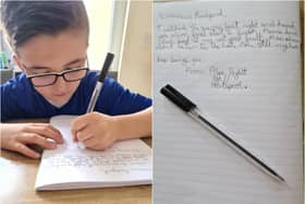 Alfie wrote the letter on Monday.