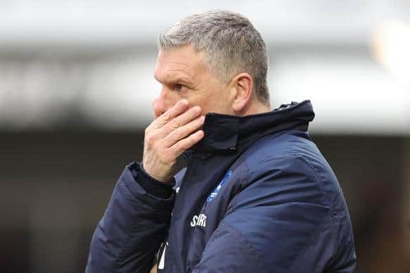 John Askey labelled Hartlepool United's 2-0 FA Cup fourth qualifying round defeat to Chester as 'shocking'. (Photo by Pete Norton/Getty Images)