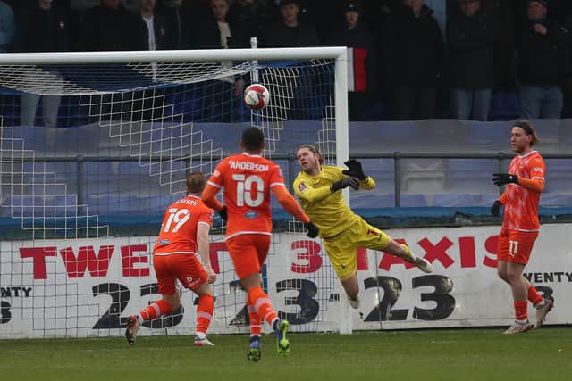 Ben Killip in action as Hartlepool United host Blackpool at the Suit Direct Stadium in the FA Cup third round. (Credit: Mark Fletcher | MI News)