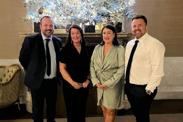Left to right: Alice House senior managers Greg Hildreth, Julie Hildreth and Co-CEO Nicola Haggan, and Simon Corbett, founder of Orangebox Training Solutions.