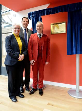 Councillor Christopher Akers-Belcher (right) with the Chief Executive of Hartlepool Borough Council Gill Alexander and Tees Valley Mayor Ben Houchen during the opening of the BIS in Whitby Street in May 2019. Picture by FRANK REID