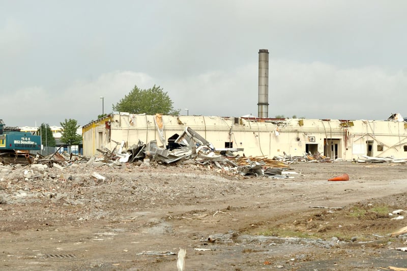 Another view of demolition work at Dewhirst. Does this bring back memories?