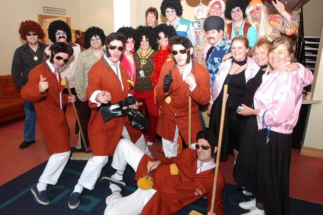 It's a feast of Elvises - and other fancy dress characters - at Garlands in 2005.
