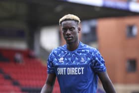 Hartlepool United striker Mikael Ndjoli has joined non-league side Radcliffe on loan until the end of the season. (Credit: Tom West | MI News)