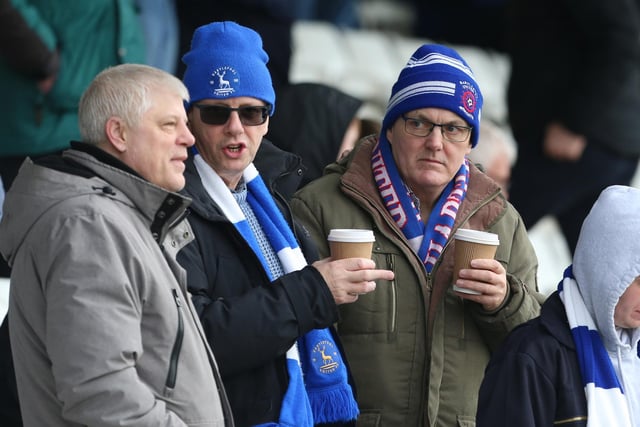 Pools supporters brave the cold against Northampton Town. (Photo: Mark Fletcher | MI News)