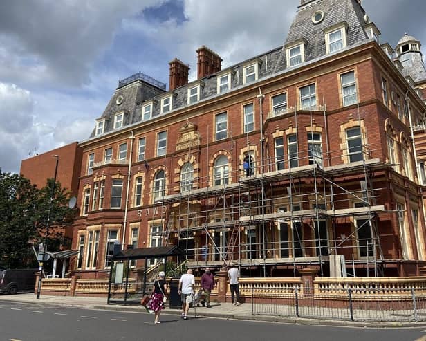 Scaffolding around the Grand Hotel as it undergoes a full refurbishment. Picture by FRANK REID