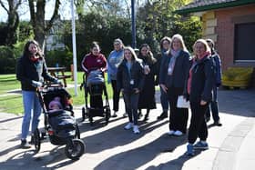 New parents gather to take part in the National Childbirth Trust's (NCT) walk and talk event at Ward Jackson Park, in Hartlepool, on Monday, April 15.