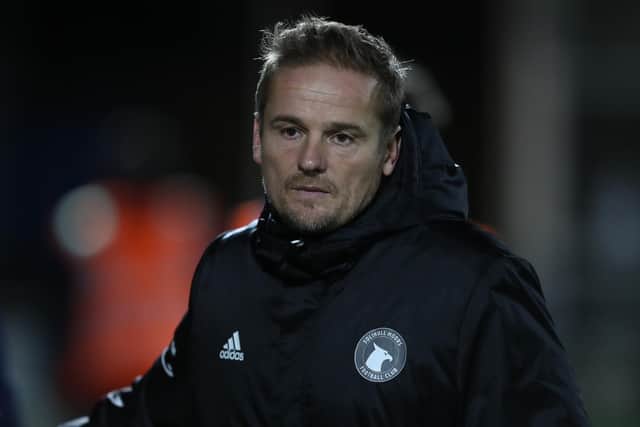 Solihull Moors manager Neal Ardley during the FA Cup first round replay between Hartlepool United and Solihull Moors. (Credit: Mark Fletcher | MI News)