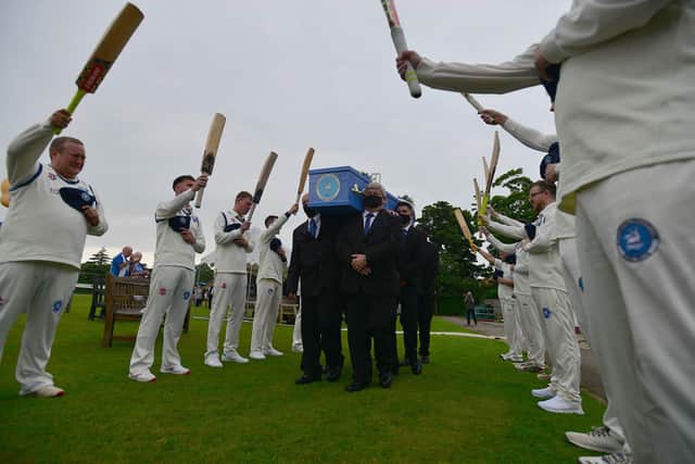 Hartlepool Cricket Club players form a guard of honour at a celebration of Danny's life on Friday, July 9.