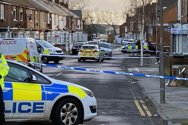 Sections of Sydenham Road taped off. 

Picture by FRANK REID