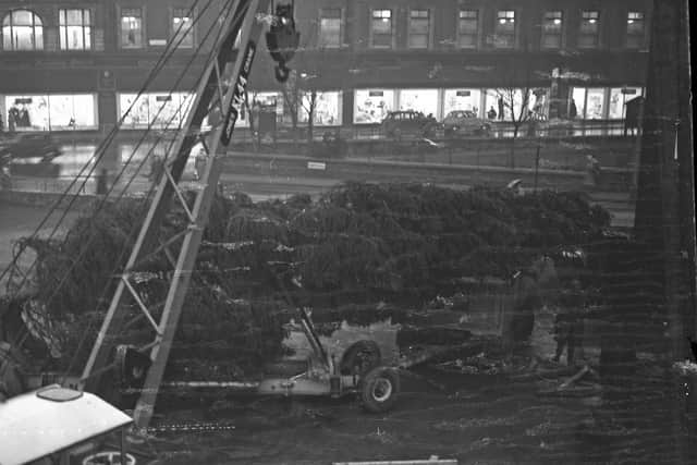 Hartlepool Town Centre and the crane in action as it gets ready to put up the Christmas tree in this undated photo.