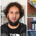 Ahmed Alid killed Terence Carney, 70, in Hartlepool town centre (above right) after attacking his housemate in Wharton Terrace (below).