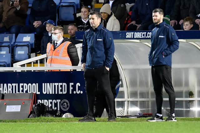 Graeme Lee faces a selection headache for Hartlepool United's FA Cup third round tie with Blackpool after a number of players impressed in midweek against Bolton Wanderers. Picture by FRANK REID