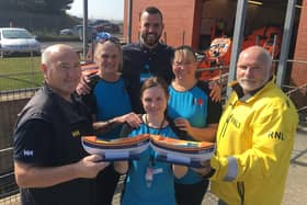Garry Waugh(left) and Andrew Booth of Hartlepool RNLI pictured with Primark manager Eddie Burns and staff members (left to right) Lyn Brush, Leah Dobson and Tina Collingwood