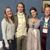 Alison Lyons (left) with actors Daisy Edgar-Jones and George MacKay in costume.
