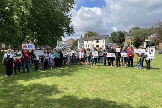 Protesters campaigning for traffic calming in Wolviston. Picture: Gareth Lightfoot.