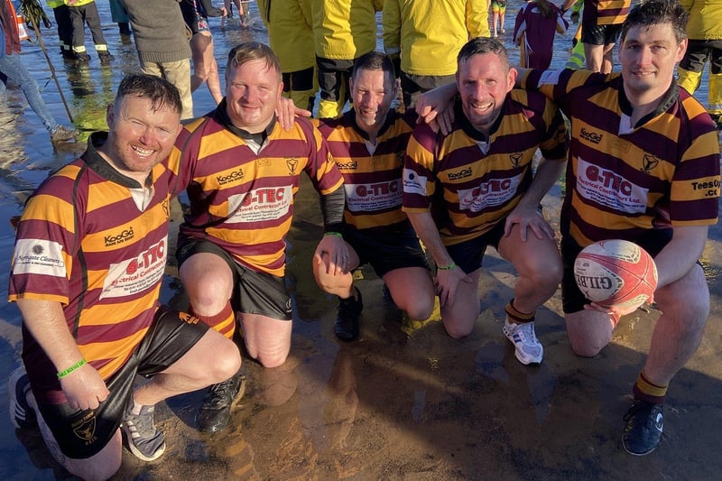 Seaton Carew rugby lads at the Boxing Day dip. Picture by FRANK REID