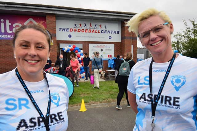 Head coaches Steph Robson (left) and Lucie Stott at the open day of the Hartlepool Dodgeball Centre. Picture by FRANK REID