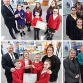 Pupils from St Helen's, Golden Flatts, Brougham and Clavering Schools receive their Alice House Hospice Bright Sparks awards at Hartlepool Power Station.