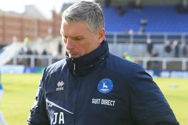 John Askey took charge of his first game for Hartlepool United against Walsall. (Photo: Michael Driver | MI News)