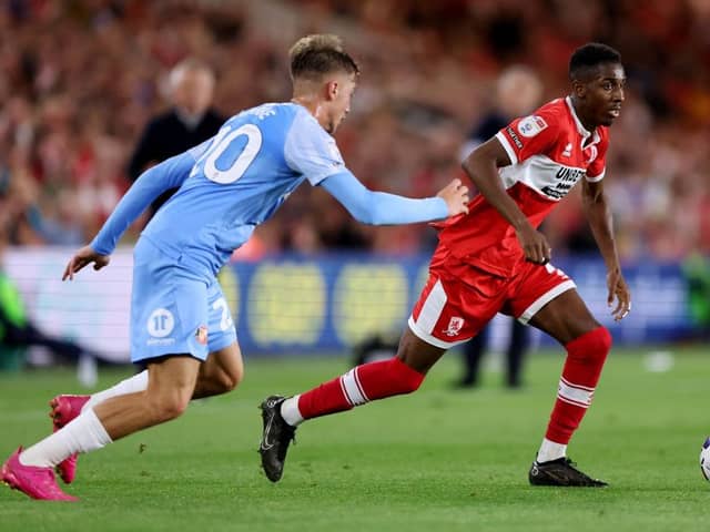 Middlesbrough winger Isaiah Jones believes automatic promotion will be the aim for Michael Carrick's side next season. (Photo by Nigel Roddis/Getty Images)