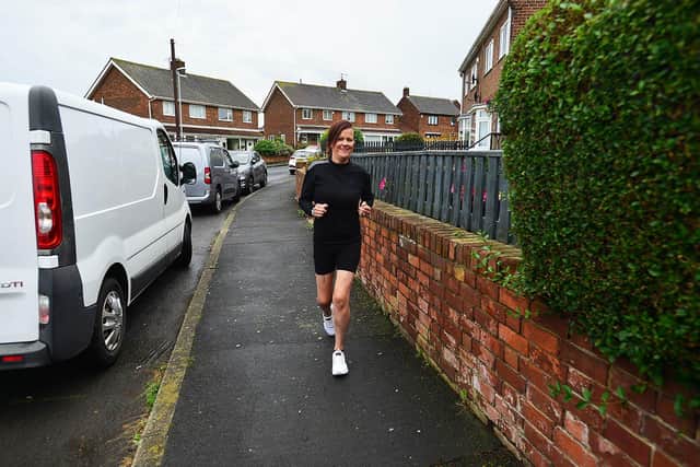 Gemma Moutter practising for her charity run in aid of Mind. Picture by FRANK REID