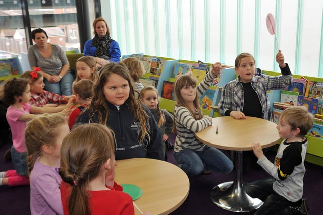 Children at Aston Library take part in a quiz during the half-term holidays.