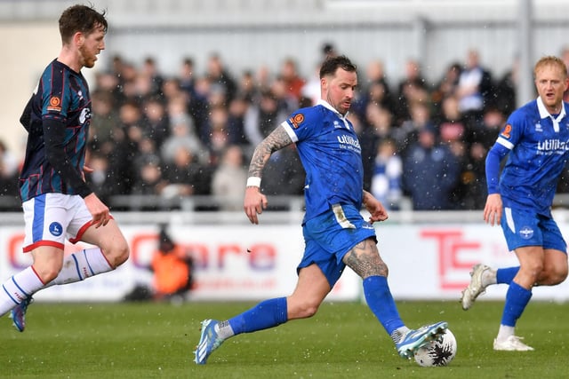 Pools were facing a familiar foe in Chris Maguire, who signed a contract at the Suit Direct two years ago only to have the deal blocked by the PFA. The experienced forward had a quiet first half but started to make his presence felt after the break.