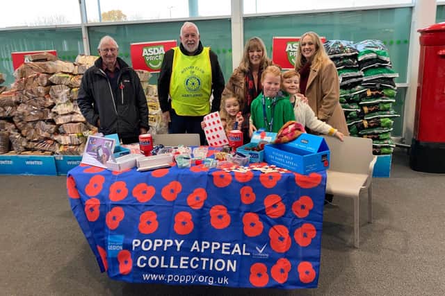 Raising money for Hartlepool Poppy Appeal at Asda supermarket.