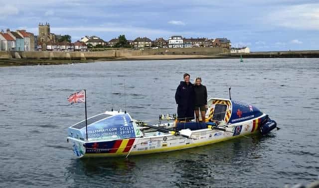 Charlie Fleury and Adam Baker were in Hartlepool as part of their Around Britain tour raising funds for the RNLI.