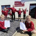 West View Primary school pupils after the announcement that the their school has been graded as "good" after a recent Ofsted inspection.  Picture by FRANK REID
