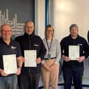 David Butler, Michael Purvis and Trevor Mavin successfully complete a leadership and management level 3 course at the Hartlepool College of Further Education.