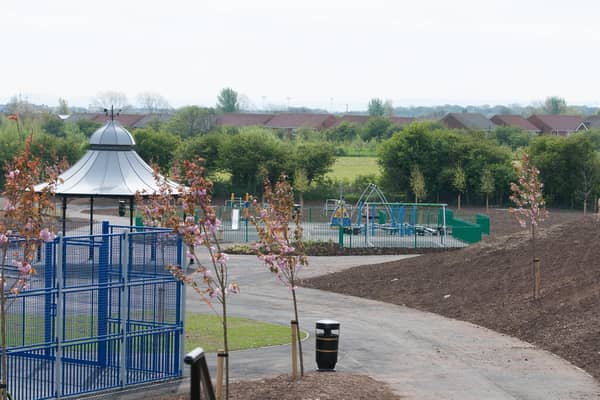 Bishop Cuthbert play area, in Hartlepool, where recent anti-social behaviour is believed to have taken place.