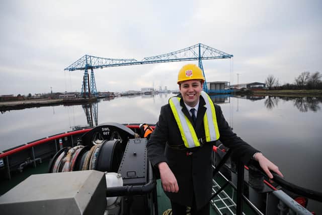 Tees Valley Mayor Ben Houchen on the River Tees. Photo: Dave Charnley Photography.