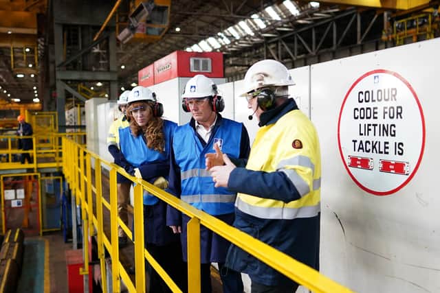 Sir Keir Starmer and Angela Rayner visit Liberty Steel, Hartlepool on Saturday, May 1. Picture: Ian Forsyth/Getty Images.