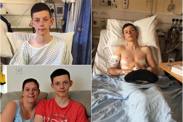 Joshua Readman who is recuperating after life-changing surgery.