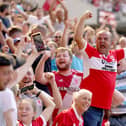 Middlesbrough fans celebrate.