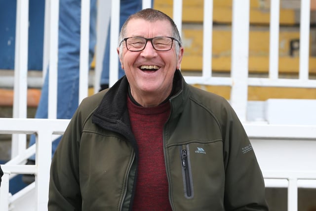 Hartlepool United supporters are all smiles ahead of their League Two clash with Port Vale at the Suit Direct Stadium. (Credit: Mark Fletcher | MI News)