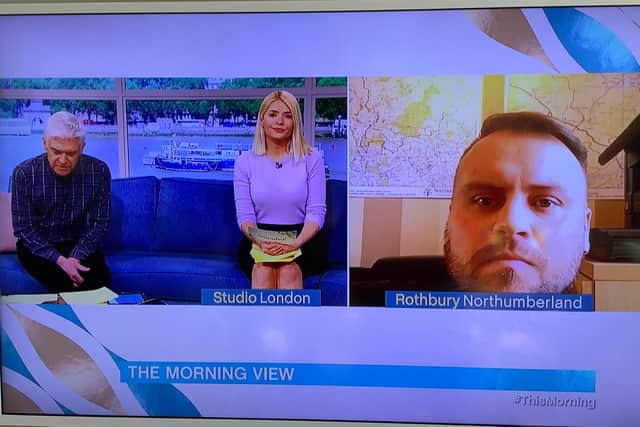 Rothbury councillor Steven Bridgett on ITV's This Morning.