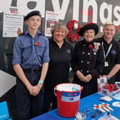 Lord Lieutenant Sue Snowdon (centre) flanked by Sian Cameron and Marley Hagan on Hartlepool Poppy Appeal's stall in Middleton Grange shopping centre.