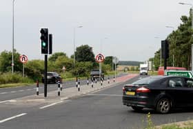 The A179 junction with the A19 at Sheraton. Motorists are warned to expect delays and diversions through Hartlepool after the final leg of road improvements was delayed by poor weather.